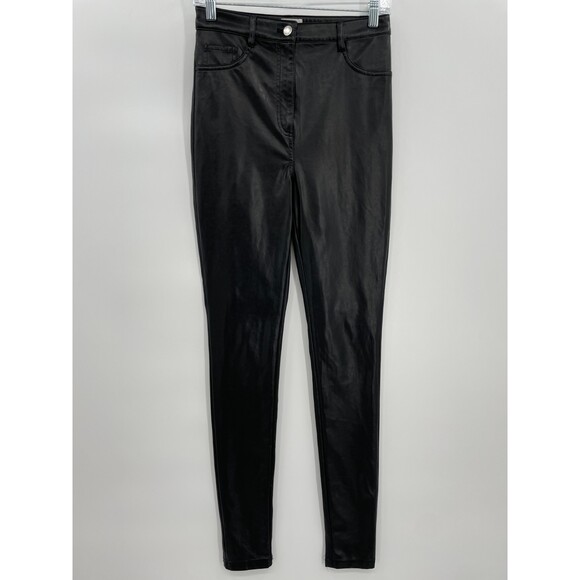 WILFRED FREE | ARITZIA Black Charm Vegan Leather High Rise Skinny Pants Size 4 - Picture 4 of 10